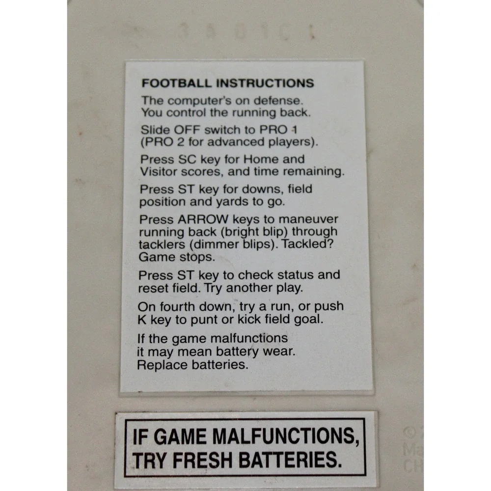 vintage Mattel Classic Football handheld electronic game 2000 version WORKS!